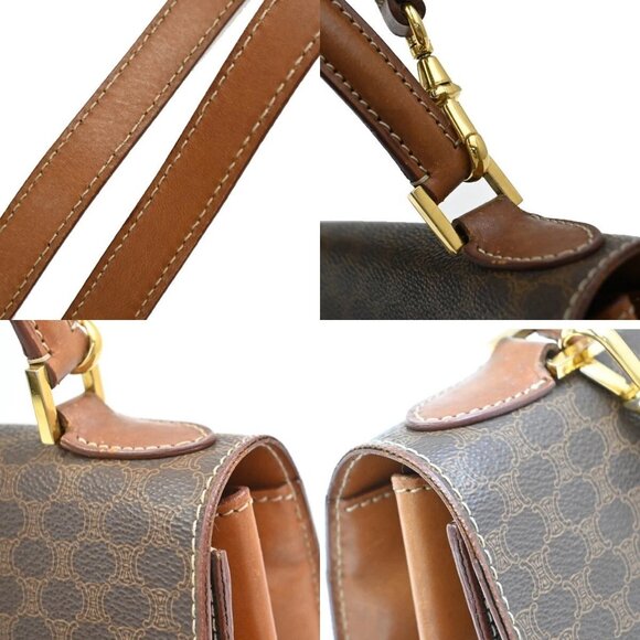 Share CELINE Logo Macadam 2Way Pattern Shoulder Hand Bag PVC Leather Brown 37EE9 - Picture 9 of 16